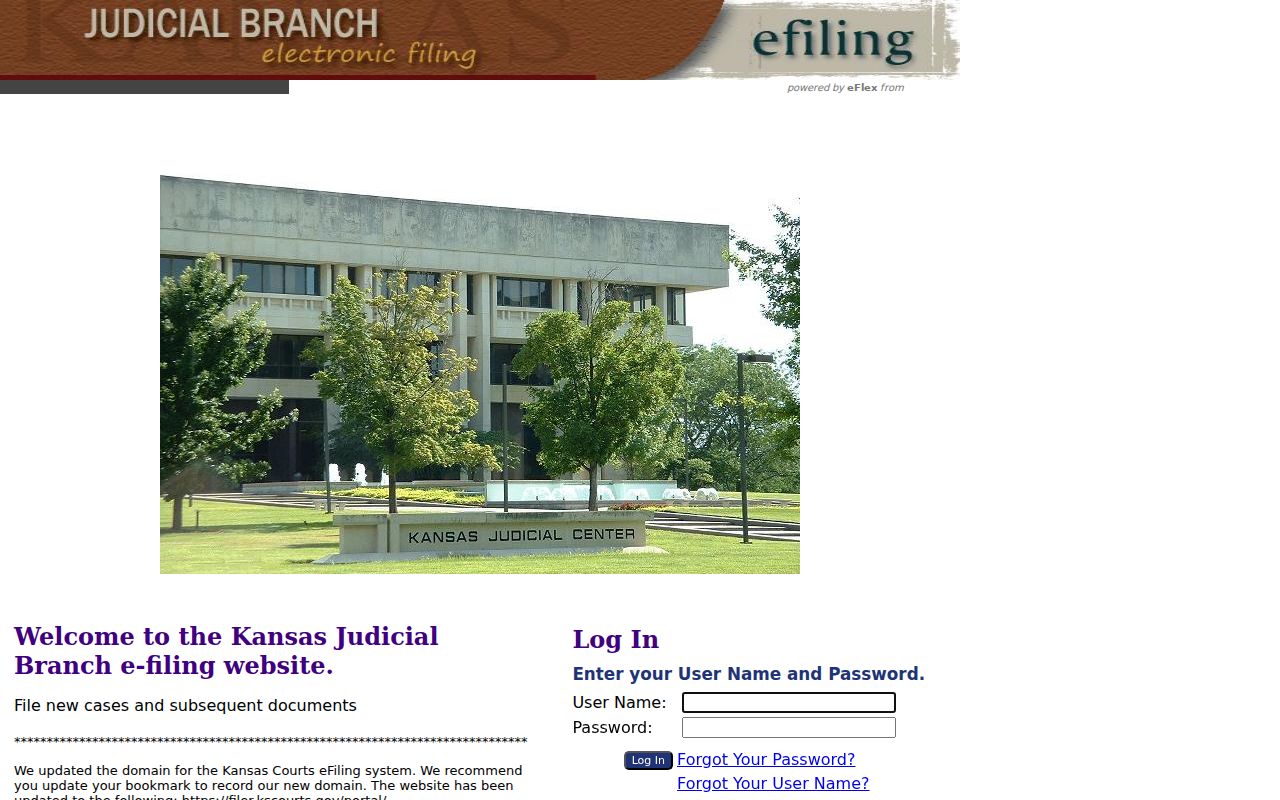 Miami County court schedule Kansas eFlex filing portal
