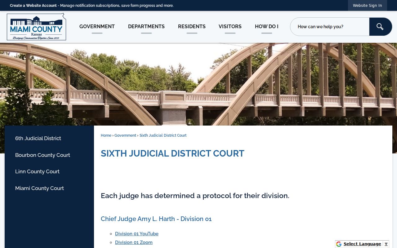 Miami County court docket district court page