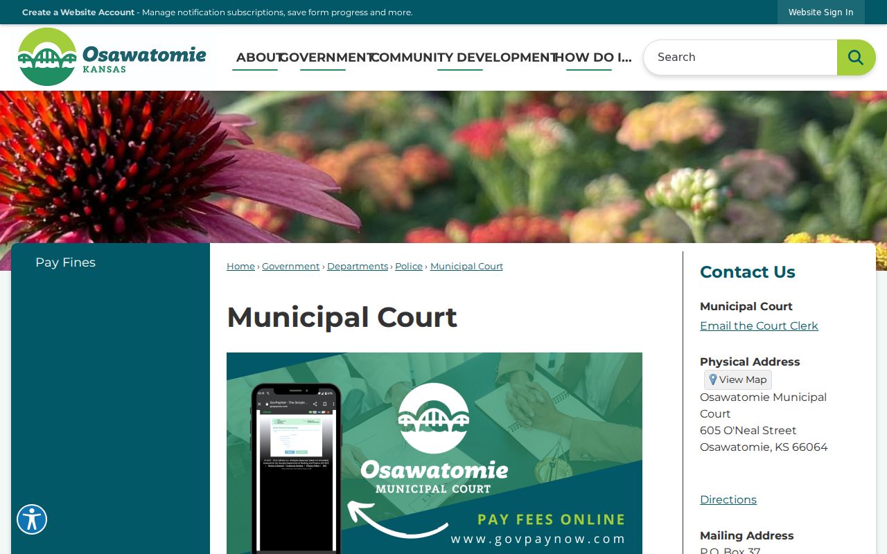 Osawatomie court records municipal court information