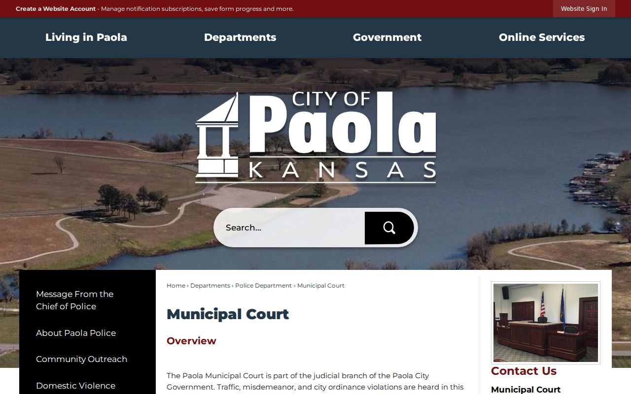 Paola court records municipal court information
