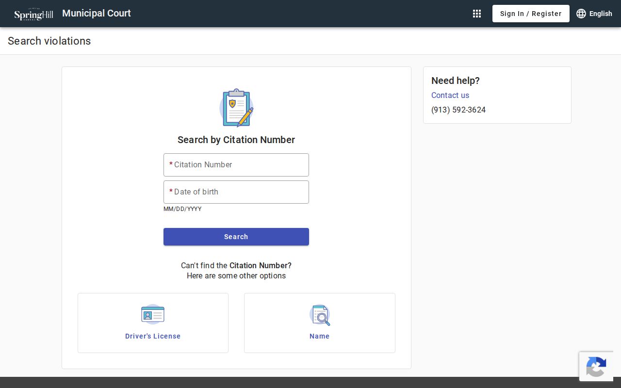 Spring Hill municipal court search portal